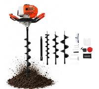 HUOMMGS Ahoyadora Gasolina | 52CC | 1460W | 2 Tiempos Motor | 100/150/200mm Broca | CDI Encendido | Barrena Para Tierra Compactadora De Tierra Ahoyadora Manual Ahoyador Para Granja, Huerto