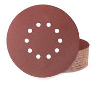 Huopueit 40 Piezas Discos de Lija 225 mm 10 Agujeros Grano 120 Papel de Lija Redondas para Lijadora de Cuello Largo Lijadora de Paredes y Techos