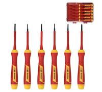 HURRICANE Juego de destornilladores de precisión aislados de 6 piezas, destornilladores eléctricos pequeños certificados por VDE de 1000 V con puntas magnéticas, PH000-PH0 y SL2.0-3.0 mm para bloques