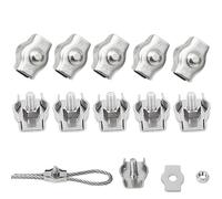 huruirui M6 Presillas Cable Acero Abrazaderas De Cable 304 Inoxidable Clips Wire Rope Clips Tensor Cuerda Tendedero Para Cable De Acero Cuerda 10pcs