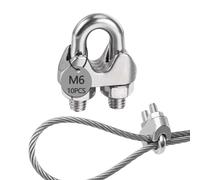 huruirui M6 Presillas Cable Acero Abrazaderas De Cable 304 Inoxidable Perno En U Abrazadera 10pcs Wire Rope Clips Tensor Cuerda Tendedero Para Cable De Acero 6mm Cuerda