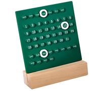 HUSHUI Calendario de Madera para Niños Calendario Educativo Perpetuo para Actividades de Aprendizaje Preescolar, de Actividades de Madera DIY para el Hogar (Verde)