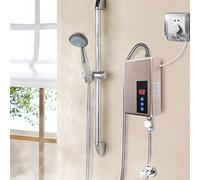 HUSHUI Calentador de Agua Eléctrico Instantáneo de 5,5 KW, de Ducha Compacto sin Tanque para Uso Doméstico, Solución de Calentamiento Rápido en 3 Segundos (Oro)