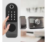 HUSHUI Cerradura de Puerta Inteligente con WIFI, Contraseña de Huella Digital y Control de Acceso con Tarjeta IC para Seguridad del Hogar, Acero Inoxidable, Fácil Instalación