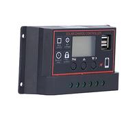 HUSHUI Controlador de Carga Inteligente con Pantalla LCD, Dispositivo de Protección de Carga de Panel de Batería Solar Duradero y Confiable para Uso Doméstico e Industrial, 12 V/24 V, 5" (20A)
