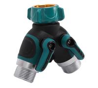 HUSHUI Divisor de Manguera de Jardín, Conector Duradero de 2 Vías para Riego Eficiente en Exteriores, Rosca Hembra Macho de 3/4 Pulgadas, Incluye 1 Divisor, 2 Conectores (Estilo estadounidense)