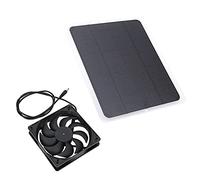 HUSHUI Juego de Ventilador con Panel Solar de 12 V para Circulación de Aire Ecológica en Casas para Mascotas y Casas en los árboles con Salida USB