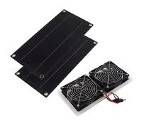 HUSHUI Kit de Ventilador de Panel Solar, Extractor Solar Portátil Impermeable para Invernaderos y Casas de Mascotas, 100 W, 12 V, ABS Duradero (Panel Doble)