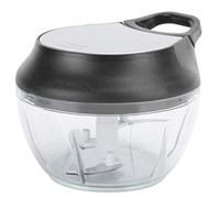 HUSHUI Molinillo de Ajo Multifuncional, Picadora Afilada de Acero Inoxidable para Picar Ajo y Verduras, Cuerpo de Plástico Duradero, Perfecto para Cocineros Caseros, Negro, 14 X 10 Cm