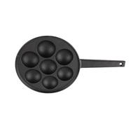 HUSHUI Sartén Antiadherente para Parrilla Takoyaki de 7 Agujeros, Fabricante de Hierro Fundido Resistente para Desayuno Familiar o Uso en Restaurante