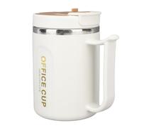 HUSHUI Taza de café Aislada de Acero Inoxidable 304, Doble Capa a Prueba de Fugas para Bebidas Frías y Calientes, 500 Ml con Cuchara con Asa (Café)