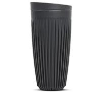 HUSKEE Tazas de café con tapas - Taza de café reutilizable con aletas únicas para espresso, capuchino, americano, moca - Tazas latte aisladas y portátiles hechas con cáscaras de café reutilizadas