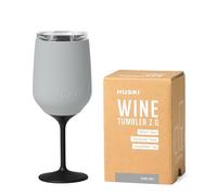 Huski Vaso de vino 2.0 | NUEVO | Copa de vino de acero inoxidable premium con tapa | Vaya con o sin tallo con tallo desmontable | Vaso con triple aislamiento | Capacidad de 355ml (Gris Piedra)