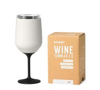 Huski Vaso de vino 2.0 | NUEVO | Copa de vino de acero inoxidable premium con tapa | Vaya con o sin tallo con tallo desmontable | Vaso con triple aislamiento | Capacidad de 355ml (Blanco)