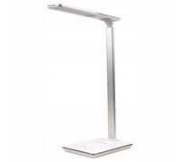 Huslog Lámpara de Escritorio LED Regulable, 5 Niveles de Brillo y 3 Colores, Protección Ojos, Control Táctil, Temporizador, Carga Inalámbrica, Brazo Flexible, Compacta y Eficiente, Blanco