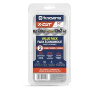 Husqvarna X-Cut S93G - Cadena de motosierra de 14 pulgadas, paquete de 2, paso de 3/8 pulgadas, calibre de 50 pulgadas, reemplazo de hoja de motosierra de 52 eslabones, preestirada y retroceso bajo,