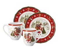 Hutschenreuther Happy Wintertime - Juego de 4 piezas, color rojo