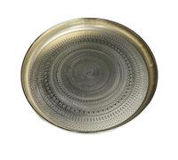 HUTSRAI Bandeja redonda, bandeja para servir de 13 pulgadas, bandeja decorativa de lujo, bandeja de mesa de café, bandeja de joyería fácil de instalar, color dorado
