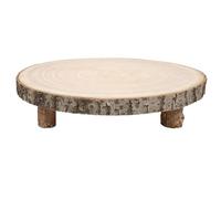 Hutsrai - Bandeja Redonda de Madera Paulownia con Patas para Tartas Rústicas