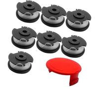 HUVNEXA Carrete de Hilo for desbrozadora para Einhell GE-CT 18/28 Li y | GE-CT 18/28 Li TC, 1,6 mm, 4,9 m, TLE-03 (7 carretes + 1 funda)