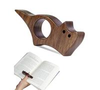 HUVZOR 1pcs Gato Thumb Bookmark Holder, Soft-Finish Walnut Wood Page Holder for Readers, Perfect Reading Accessory Gift for Book Lovers with Smooth Thumb Support