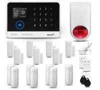 HUXGO® HXA003 Alarma casa con Sirena Exterior WiFi + gsm | Kit Alarma casa inalámbrico con 7X sensores PIR de Movimiento, 7X sensores de Puerta/Ventana | Aplicación Tuya con Aviso al móvil