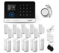 HUXGO® HXA003 Alarma casa con Sirena WiFi + gsm | Kit Alarma casa con 9X sensores PIR de Movimiento, 9X sensores de Puerta/Ventana | Tuya App.con Aviso a movil
