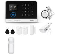 HUXGO, HXA003, Sistema de Alarma inalámbrico WiFi + gsm 4G con 1 Sensor de Movimiento, Casa, Oficina, Piso, Garaje, aplicación Tuya Smart, SMS, Control Desde el teléfono, Idioma Espańol