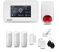 HUXGO® HXA006 Kit Alarma casa WiFi + gsm con Sirena inalámbrico | Alarma hogar Kit con 3X sensores PIR de Movimiento, 1x Sensor de Puerta/Ventana | Control Desde el teléfono