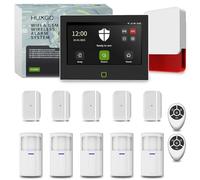 HUXGO® HXA700 Kit Alarma hogar inalámbrica gsm 4G + WiFi con Sirena Exterior | Sistema Seguridad casa con 5X sensores de Movimiento PIR y 5X sensores Ventanas Abiertas | menú en Español