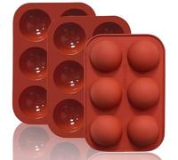 HUZNA 3 Moldes de Silicona Semiesféricos Mini para Bombones, Ø 5 cm, 6 Cavidades, para Bombones, Mousse, Gelatina, Budín, Muffins