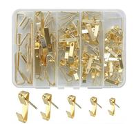 HUZNA Kit para Colgar Cuadros de 120 Piezas, Perchas para cuadros con clavos, Colgadores para Cuadros Resistentes para Yeso Cartón y Madera, Ganchos para Colgar Cuadros, Ganchos para Marcos
