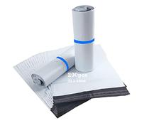HVDHYY 200pcs Bolsas para Envíos 32cmX45cm Sobres de Correo Postales Plástico de Genérico Envío Nuevo Material Impermeable, Opacas Autoadhesivo, Prueba de manipulaciones Blanco