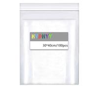 HVDHYY 300mm x 400mm 100pcs Bolsas de Plástico Transparente Bolsa de Cremallera Gran Tamaño Bolsas Plastico con Cierre Resellables Bolsas Autocierre Almacenamiento de Refrigerios y Ropa 100μm