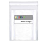 HVDHYY 300mm x 400mm Bolsas de Plástico Transparente Bolsa de Cremallera Gran Tamaño 80pcs 160μm Bolsas Plastico con Cierre Resellables Bolsas Autocierre Almacenamiento de Refrigerios y Ropa.