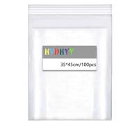 HVDHYY 350mm x 450mm 100pcs Bolsas de Plástico Transparente Bolsa de Cremallera Gran Tamaño Bolsas Plastico con Cierre Resellables Bolsas Autocierre Almacenamiento de Refrigerios y Ropa 100μm