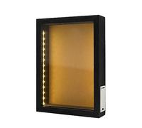 hvfun Caja de Sombra Negra de 8 x 11 Pulgadas con Luces, Vitrina con luz LED para corchos de Vino y boletos