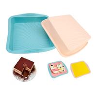 HVIHWI 2 Piezas Molde de Pan de Silicona Cuadrado, Moldes Reposteria Siliconas Molde Reposteria Silicona Molde para Hornear Tostadas para Horno, Freidora de Aire (26×21×5cm)