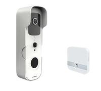 HVSYVVSRL Timbre De Puerta Inteligente con Video, Impermeable, Visión Nocturna, Visor, Cámara FHD 1080P, Intercomunicador Visual Digital, WiFi 2.4G, Tuya Audio Bidireccional(Receiver Doorbell)