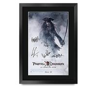 HWC Trading FR A3 Pirates of the Caribbean 3 At World's End Jonny Depp Los Regalos Imprimieron El Cartel Firmaron La Imagen Del Autógrafo Para Los Fans De La Memorabilia De La Película - A3 Framed
