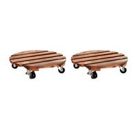 HWIREUIGT 2X Carrito para Plantas con Ruedas, Resistente, Redondo, con Ruedas Metálicas Bloqueables, Apto para Uso en Interiores y Exteriores.