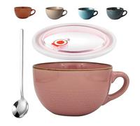 HXXWEUS Taza de Café Grande, 700 ml Taza de Café de Cerámica, Bol Grandes de Cereales con Asa, Taza de leche, Taza de Té Grande, para Leche, Zumo, Yogur, Caliente (Rosa)