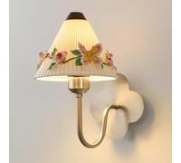 HXYSXHJUO Aplique de Pared de cerámica, lámpara Decorativa de Estilo campestre francés, luminaria metálica de Pared, lámpara Floral E27 para Dormitorio, Sala de Estar y Escalera.
