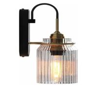 HXYSXHJUO Aplique de Pared Moderno de Mediados de Siglo en Negro y Dorado, 30x17cm, Montaje, 1 luz, Base E27, LED, 9W, 450 lúmenes, Blanco cálido, Interior, baño, Cocina, Comedor, Sala de es