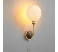 HXYSXHJUO Aplique de Pared Vintage de cerámica con Forma de Globo, Base de latón con Cadena, lámpara de tocador con cableado Fijo, lámpara de mesilla de Noche de Interior, decoración Retro p