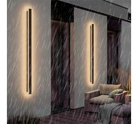 HXYSXHJUO Lámpara de Pared Exterior Impermeable - Aplique Moderno IP65, luminaria Lineal de 120 cm de Largo para Patio, jardín, Garaje, Dormitorio, Sala de Estar, luz cálida, Aluminio y acrí