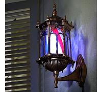 HXYSXHJUO Lámpara de Pared LED giratoria con Forma de Poste de barbero - Letrero de salón de Belleza Exterior Estilo Bronce Retro con Tiras LED Impermeables Rojas, Blancas y Azules de 19,6/2