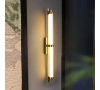 HXYSXHJUO Lámpara de Pared LED Lineal Moderna, Aplique Minimalista de Tubo Largo de Cristal, luminaria Creativa de Acero Inoxidable en Negro, luz para tocador de baño de 70 cm/90 cm, cablead