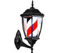 HXYSXHJUO Poste de barbero LED para Interior y Exterior, Resistente al Agua, Giratorio, Letrero de peluquería Abierto - Estilo clásico con Franjas Rojas y Blancas, Montaje en Pared, Ahorra e