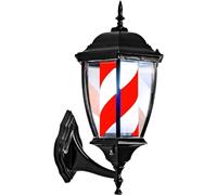 HXYSXHJUO Poste de barbero LED para Interior y Exterior, Resistente al Agua, Giratorio, Letrero de peluquería Abierto - Estilo clásico con Franjas Rojas y Blancas, Montaje en Pared, Ahorra e